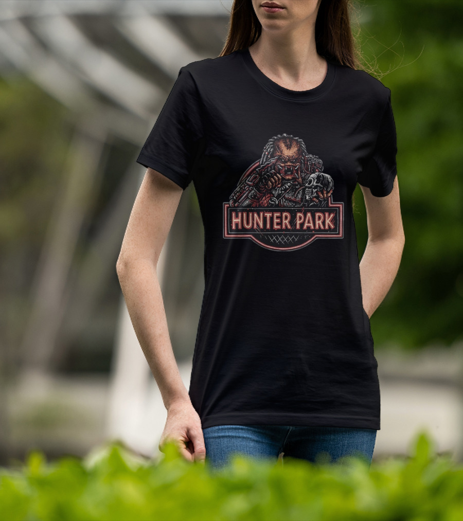 HUNTER PARK Predator Skull Hunter Battle Warrior T-Shirt
