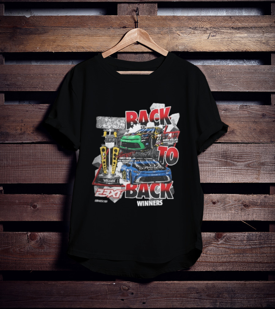 23XI NASCAR Back To Back Winners Bubba Wallace Corey Heim Brickyard 400 Race Cars Trophy 2025 2026 T-Shirt