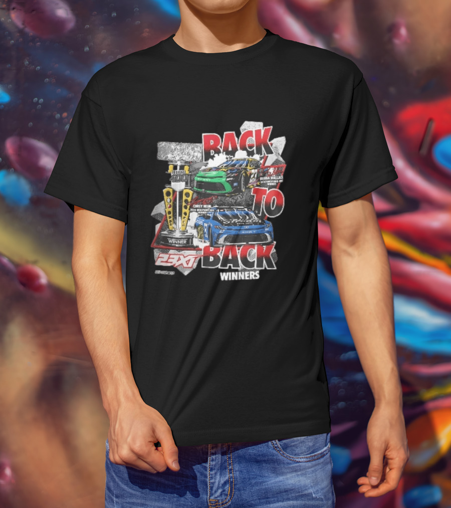 23XI NASCAR Back To Back Winners Bubba Wallace Corey Heim Brickyard 400 Race Cars Trophy 2025 2026 T-Shirt