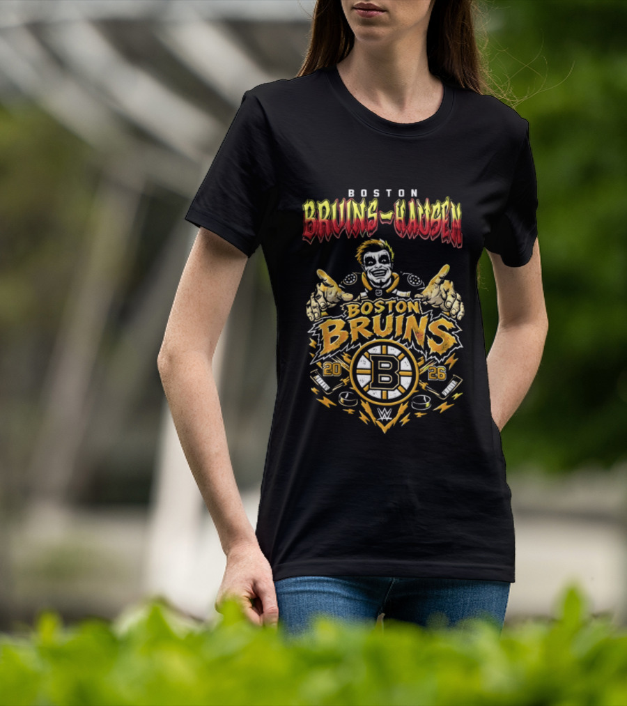 Boston Bruins Danhausen WWE 2026 Collaboration T-Shirt