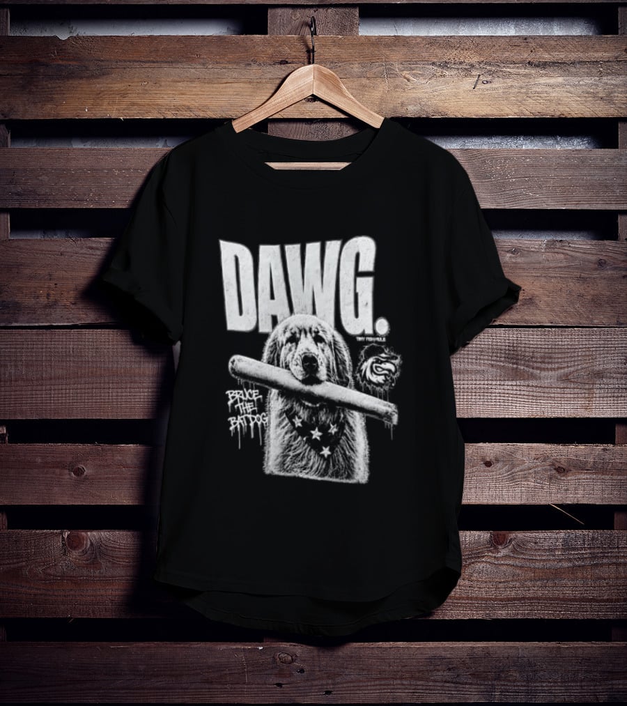 Dawg Bruce The Batdog Baseball Bat And Ball T-Shirt