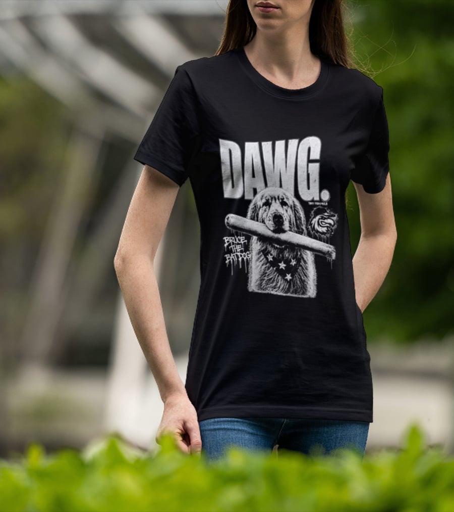 Dawg Bruce The Batdog Baseball Bat And Ball T-Shirt