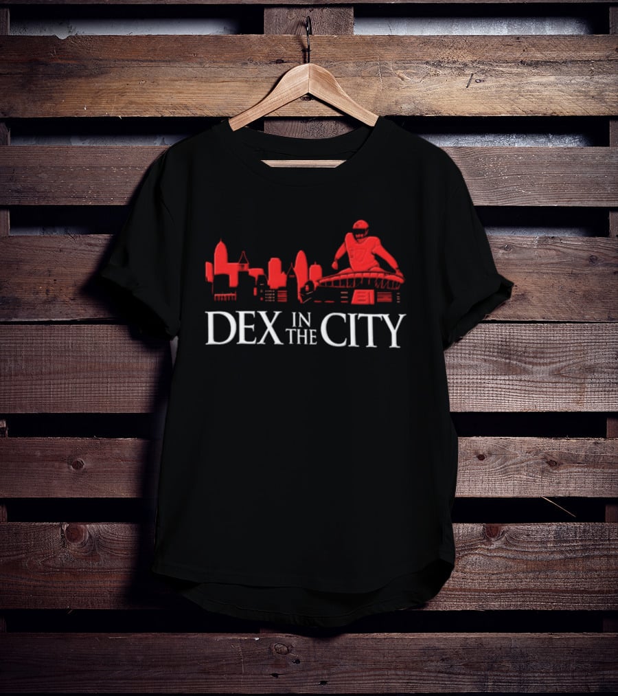 Dexter Lawrence Number 97 Dex In The City New York Giants Skyline T-Shirt