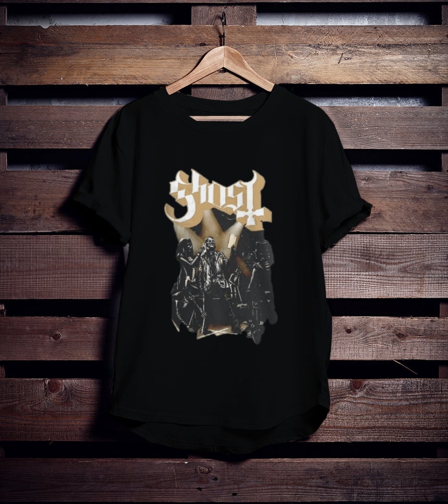 Ghost Skeleton Crew Holding Book Stage Spotlights T-Shirt