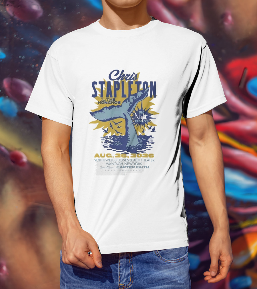 Chris Stapleton One Night Only August 26 2026 Northwell At Jones Beach Theater Wantagh NY Special Guest Carter Faith T-Shirt