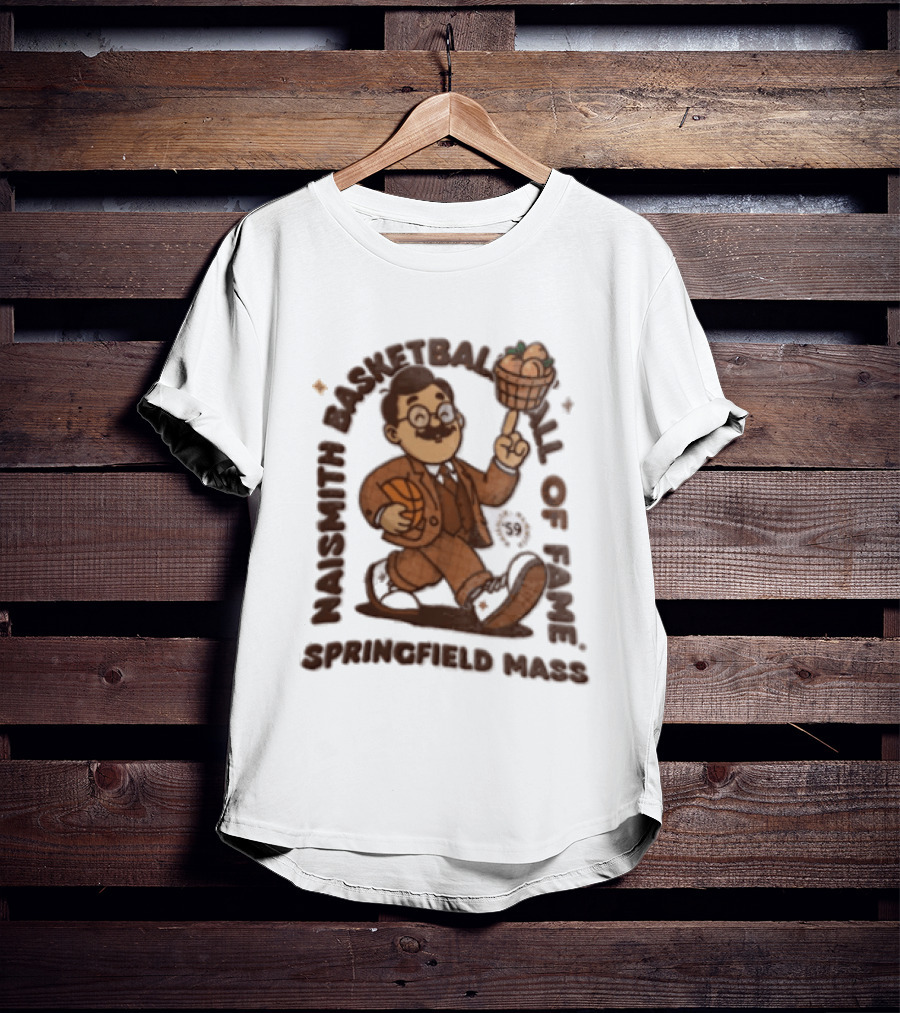 Naismith Basketball Hall Of Fame Springfield Massachusetts James Naismith பேஸ்கெட் பாலிங்கள்ள T-Shirt