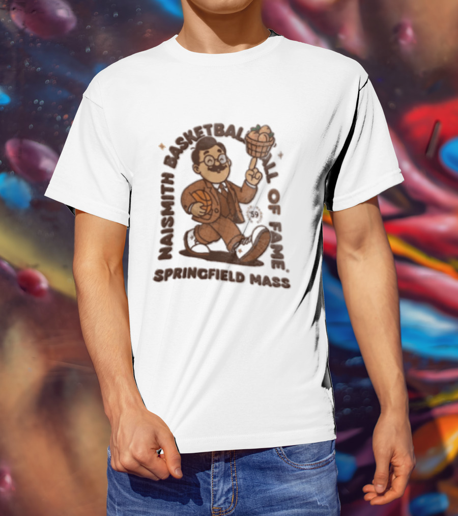 Naismith Basketball Hall Of Fame Springfield Massachusetts James Naismith பேஸ்கெட் பாலிங்கள்ள T-Shirt