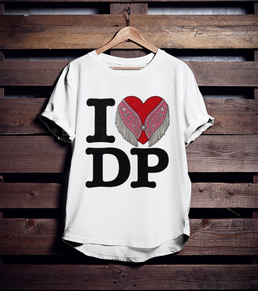 I Love DP Dolly Parton Heart Fringe Western T-Shirt