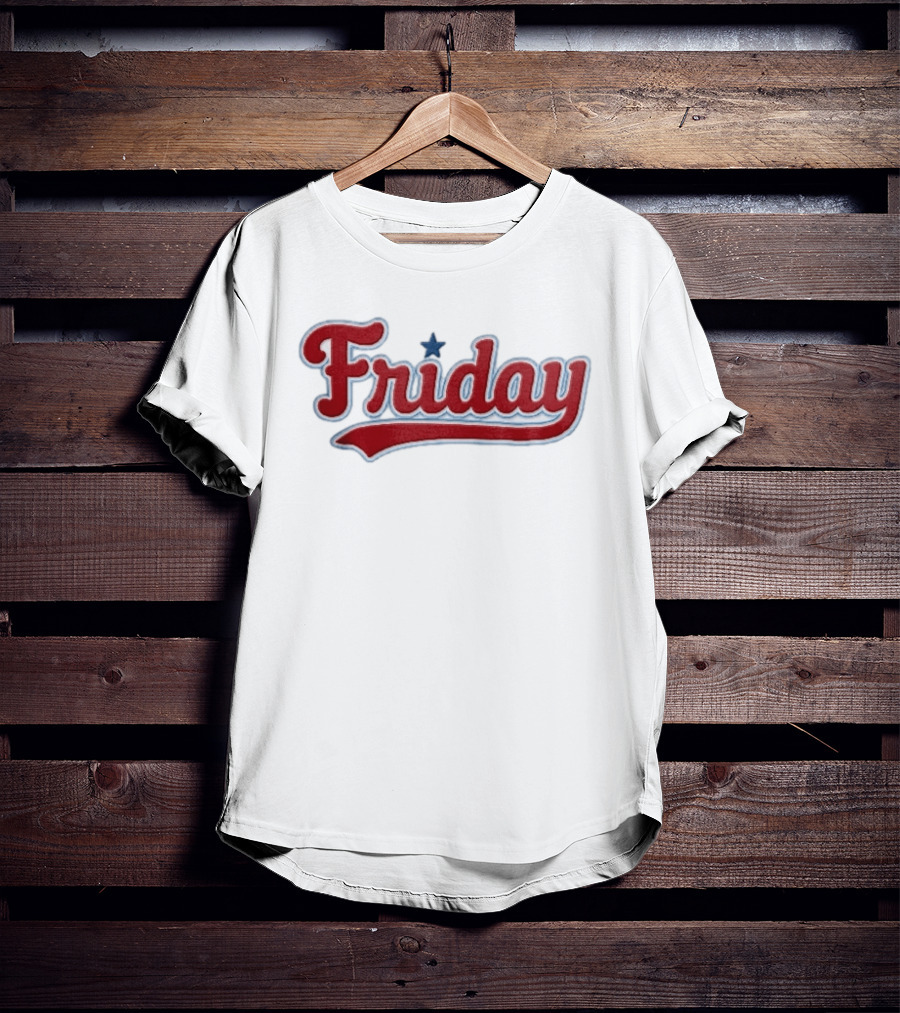 Philadelphia Phillies Friday Red Patriotic Baseball Star T-Shirt