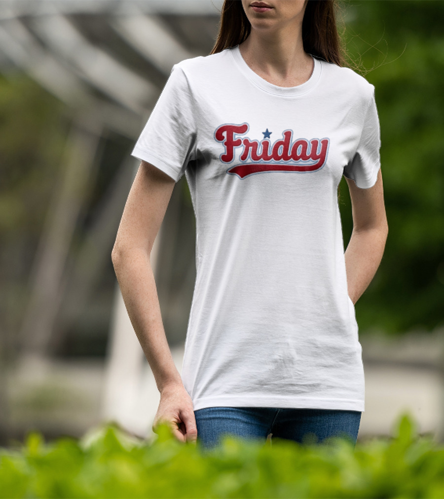 Philadelphia Phillies Friday Red Patriotic Baseball Star T-Shirt