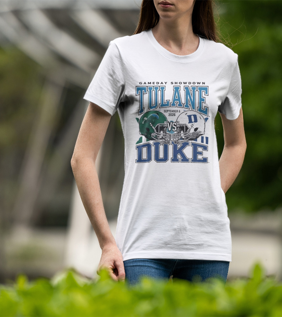 Gameday Showdown Duke Blue Devils Vs Tulane Green Wave September 6 2026 T-Shirt