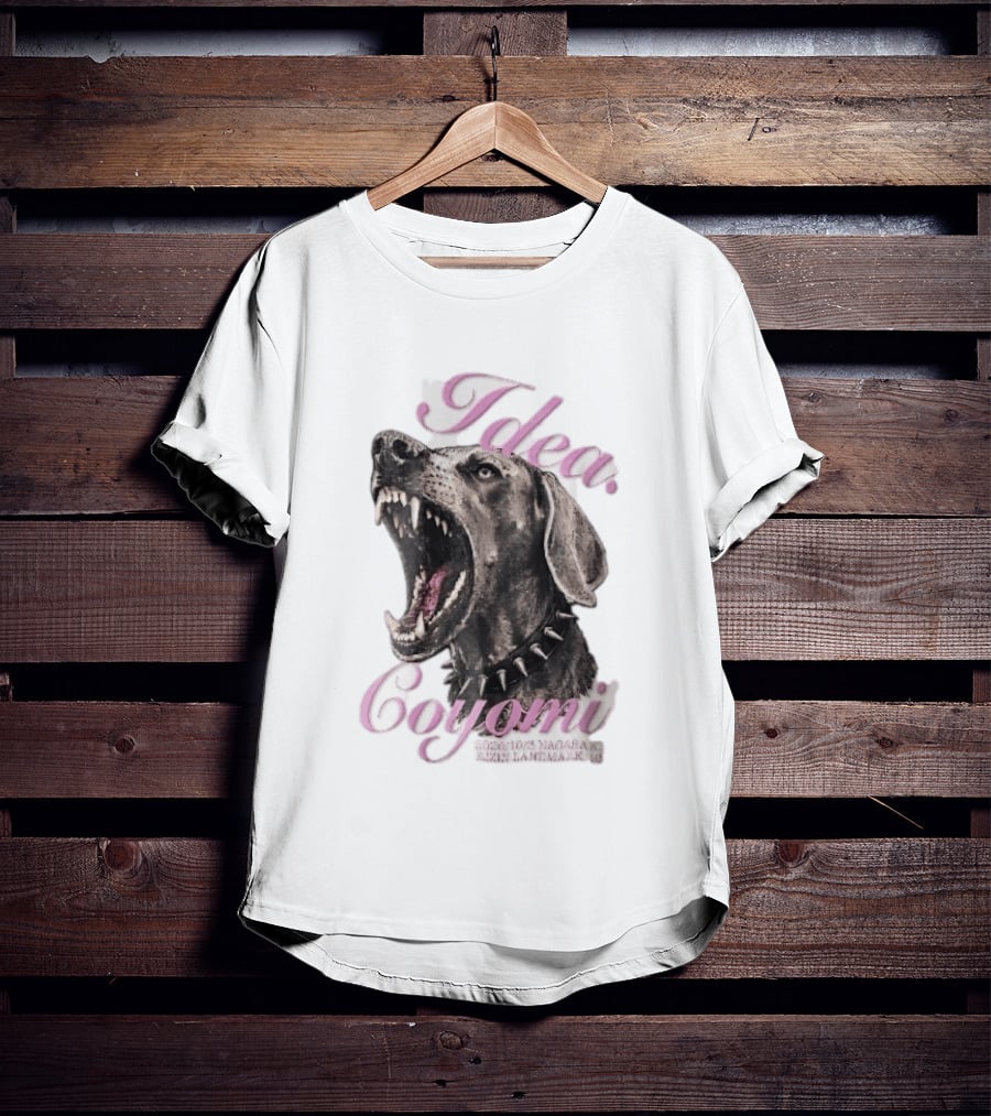 Rizin Idea Coyomi Nagasaki Snarling Dog Spiked Collar Pink Cursive 2024 T-Shirt