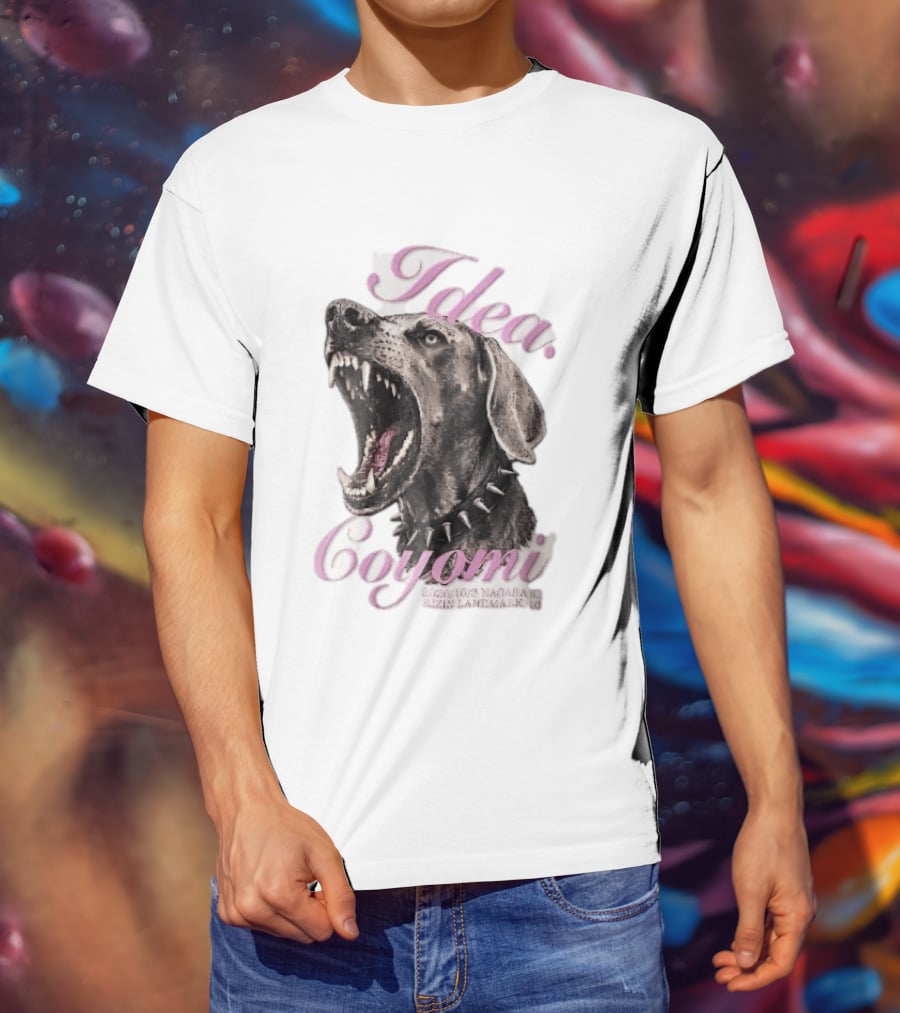 Rizin Idea Coyomi Nagasaki Snarling Dog Spiked Collar Pink Cursive 2024 T-Shirt
