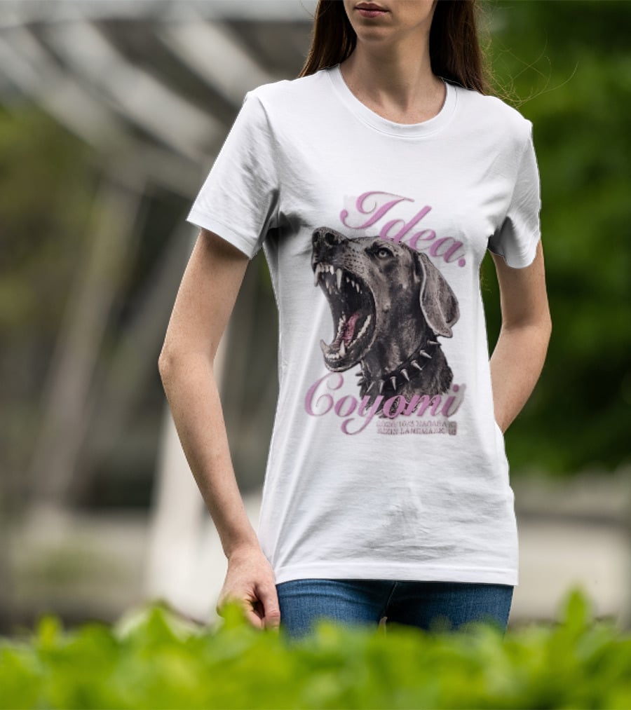Rizin Idea Coyomi Nagasaki Snarling Dog Spiked Collar Pink Cursive 2024 T-Shirt