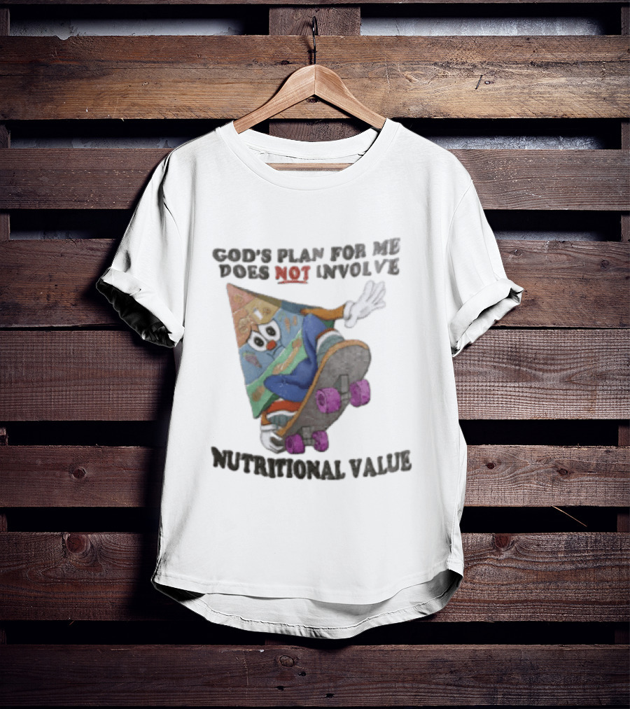 God's Plan For Me Does Not Involve Nutritional Value Skateboarding Food Pyramid T-Shirt