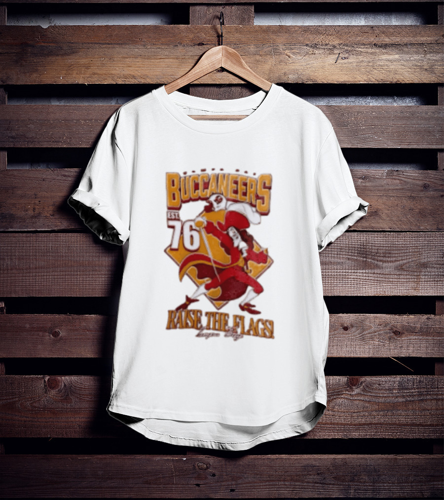 Buccaneers EST 76 Captain Hook Raise The Flags T-Shirt