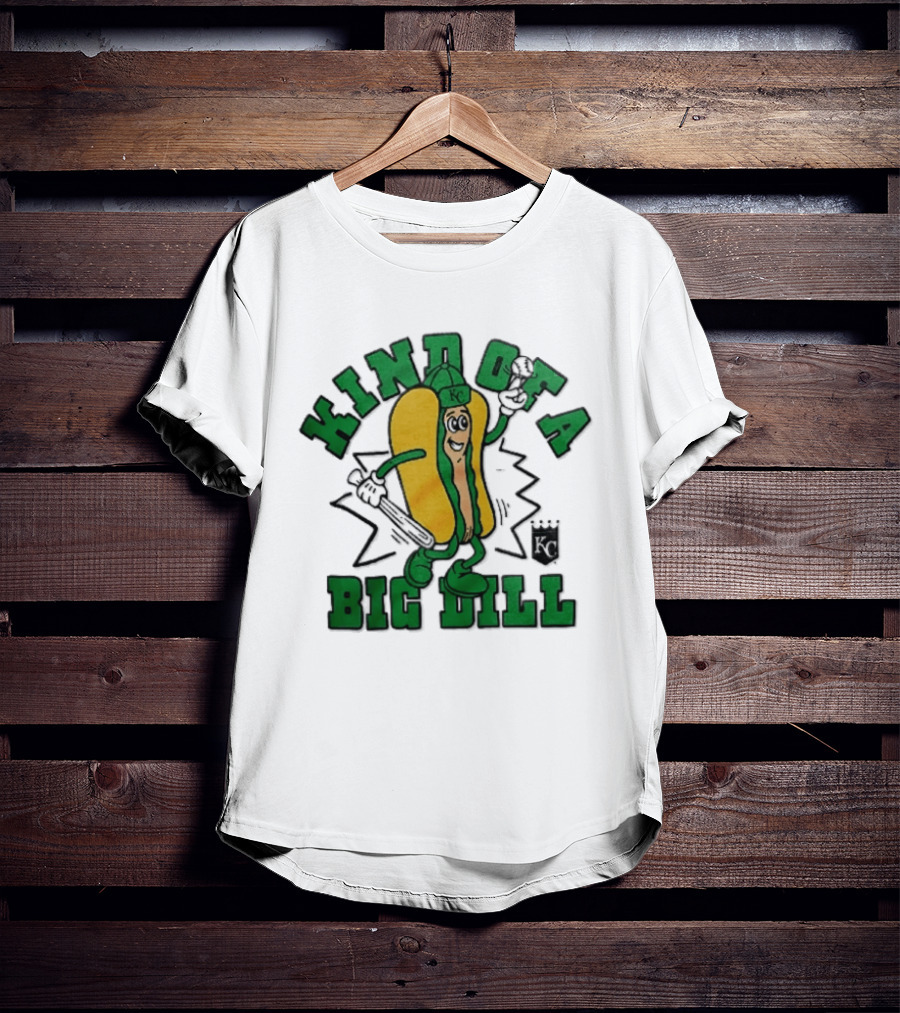 Kansas City Royals MLB Kinda Of A Big Dill Cartoon Pickle Hot Dog KC T-Shirt