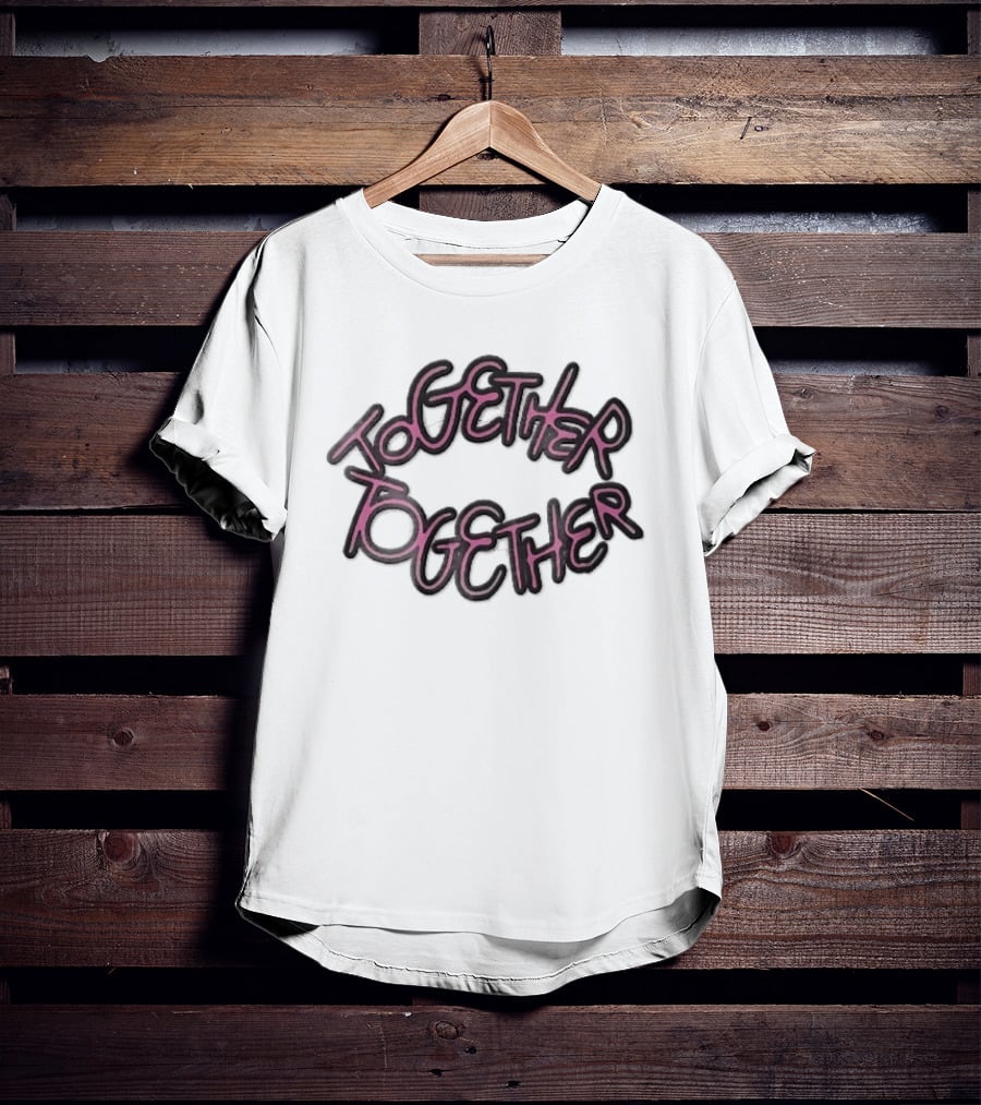TOGETHER Pink Neon Script Lettering T-Shirt