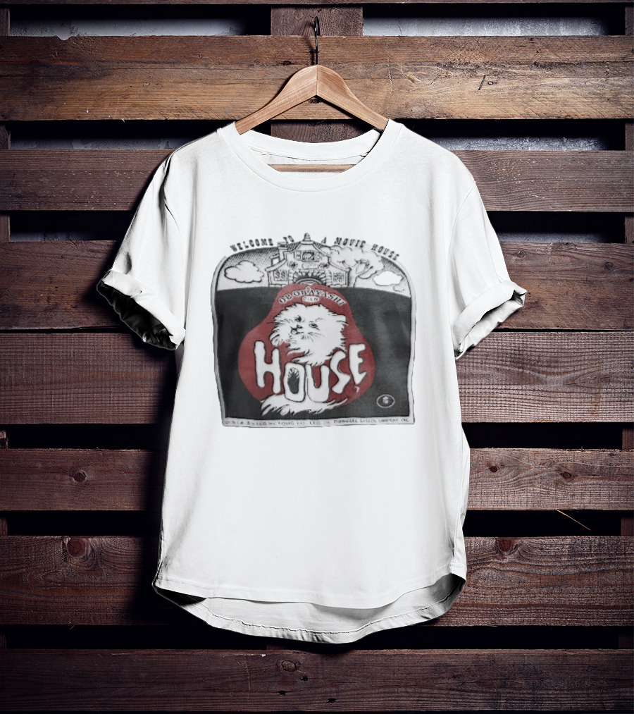 Welcome To A Movie House Ob Obayashi Film Toho Co Ltd Fluffy White Cat T-Shirt