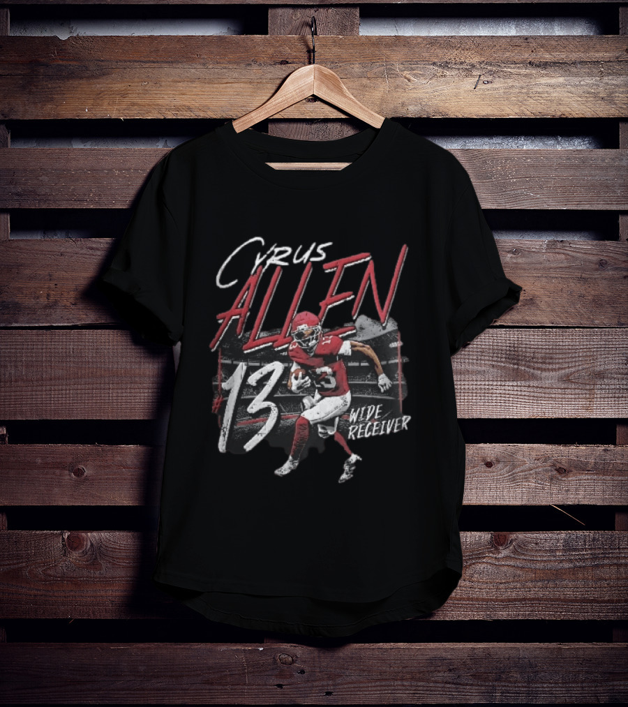 Cyrus Allen 13 Wide Receiver Football Player Running Stadium T-Shirt