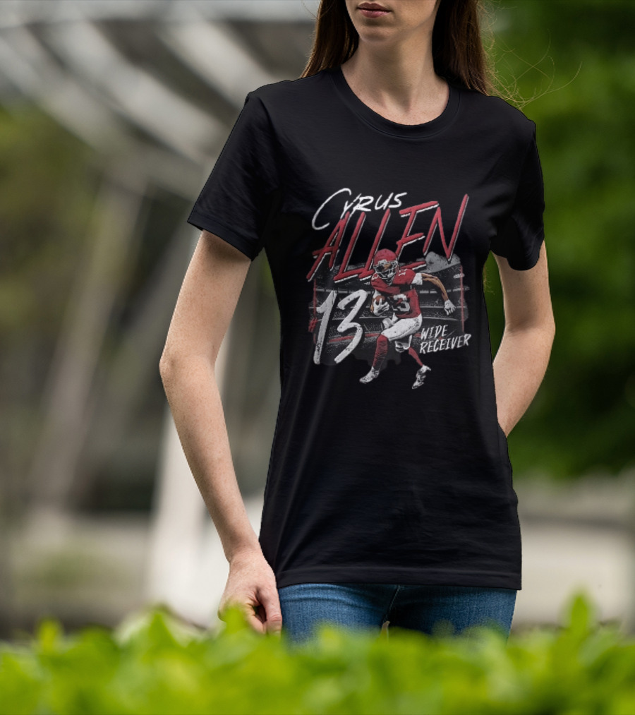 Cyrus Allen 13 Wide Receiver Football Player Running Stadium T-Shirt