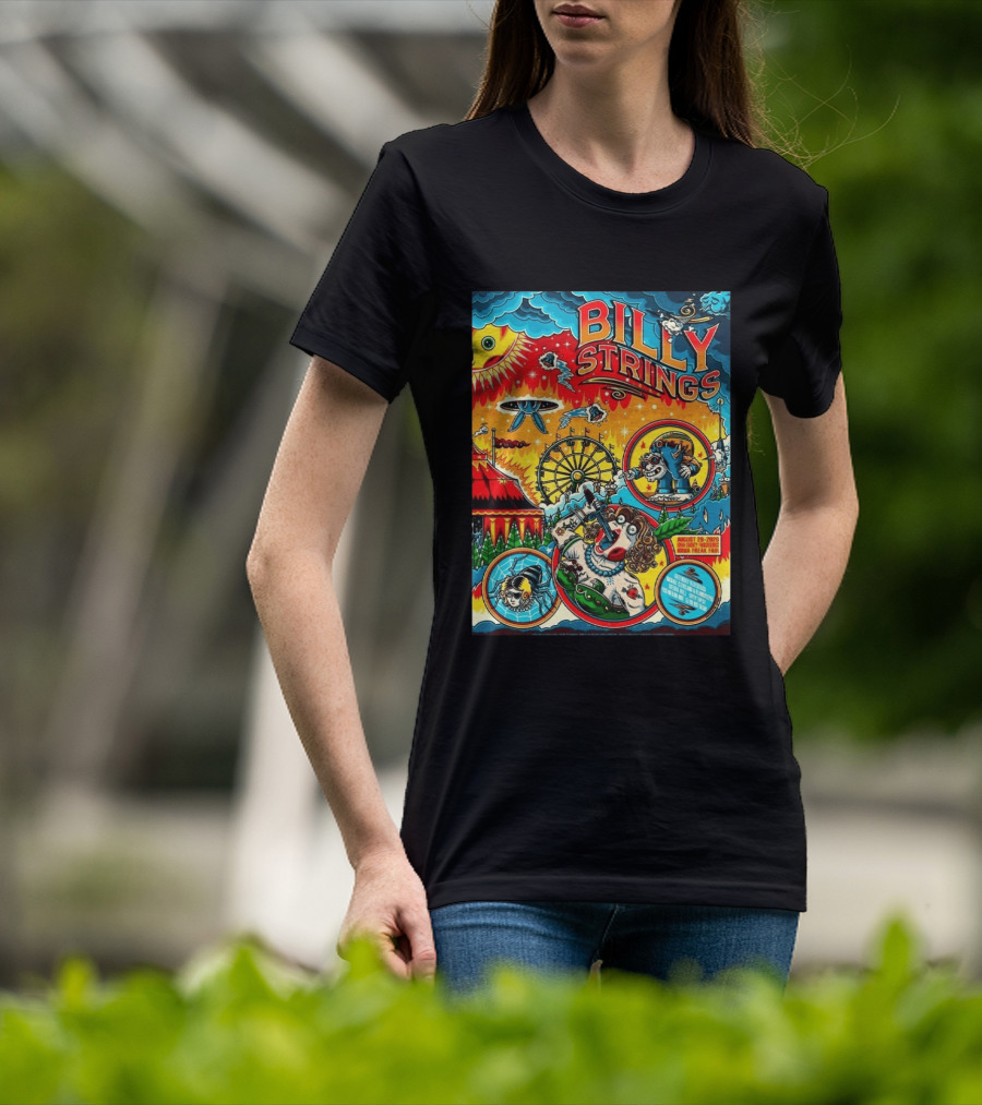 Billy Strings Ionia Freak Fair 2026 Night 2 Ionia MI August 29 UFO Carnival Extravaganza Ferris Wheel T-Shirt