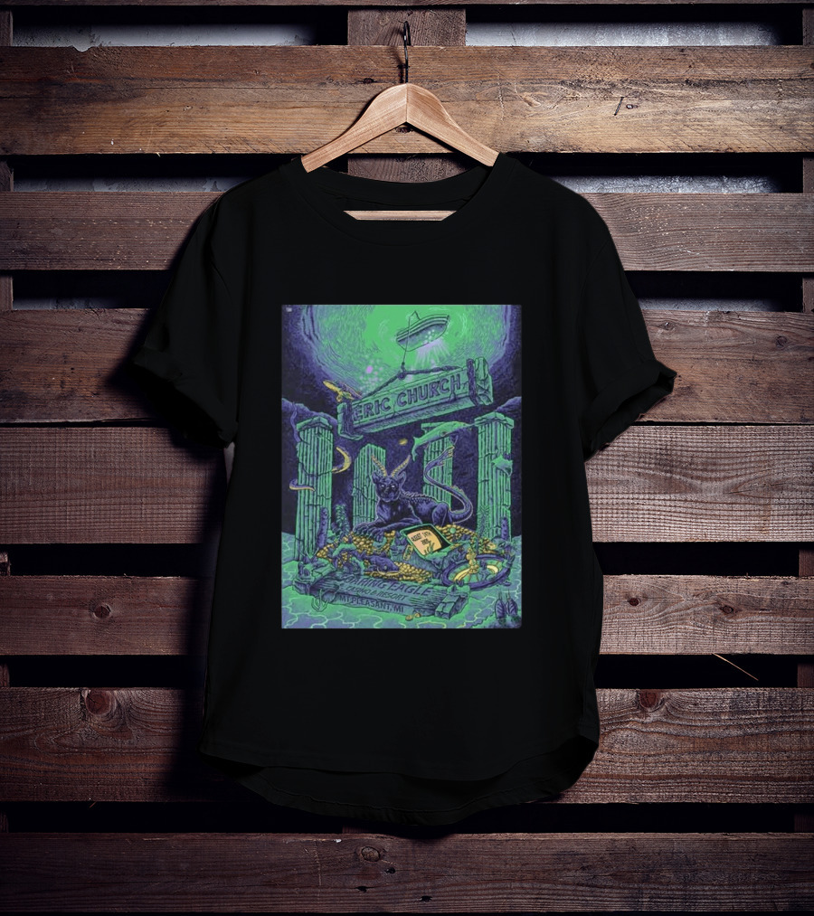 Eric Church Soaring Eagle Casino Resort 2026 Mt Pleasant MI August 14 Mythical Panther And Serpent T-Shirt