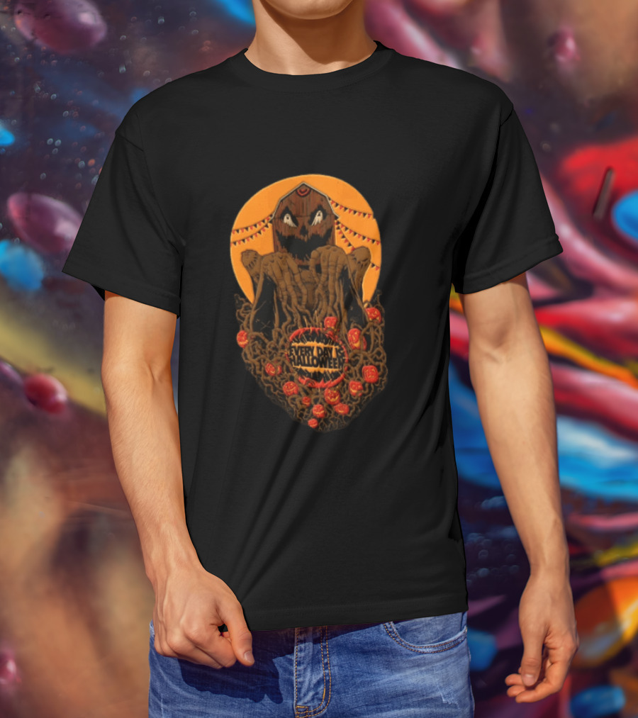 Every Day Is Halloween 2026 Creepy Pumpkin Monster With Tentacles And Bats T-Shirt