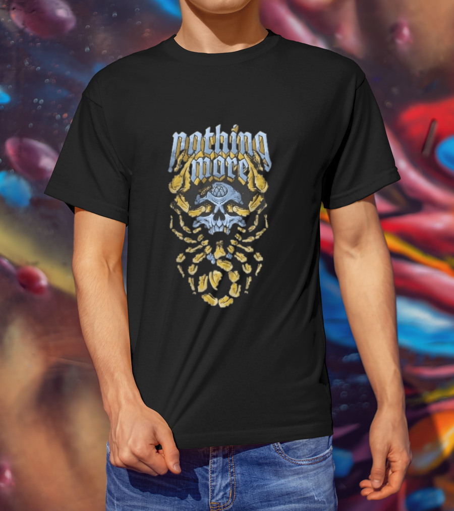 Nothing More Blue Skull Yellow Scorpion Claws Tail T-Shirt