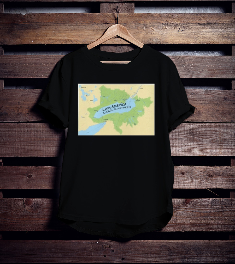 Lake Ontario Map Lake America Fun Geography Twist T-Shirt