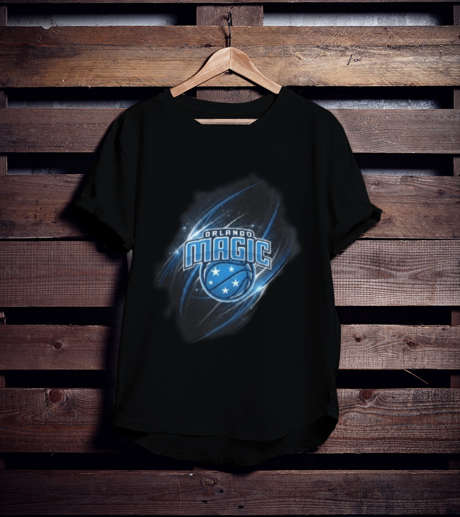 Orlando Magic NBA Basketball Stars Glowing Blue Swirl T-Shirt