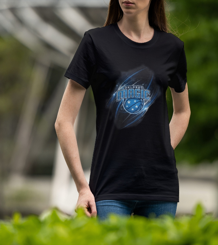 Orlando Magic NBA Basketball Stars Glowing Blue Swirl T-Shirt
