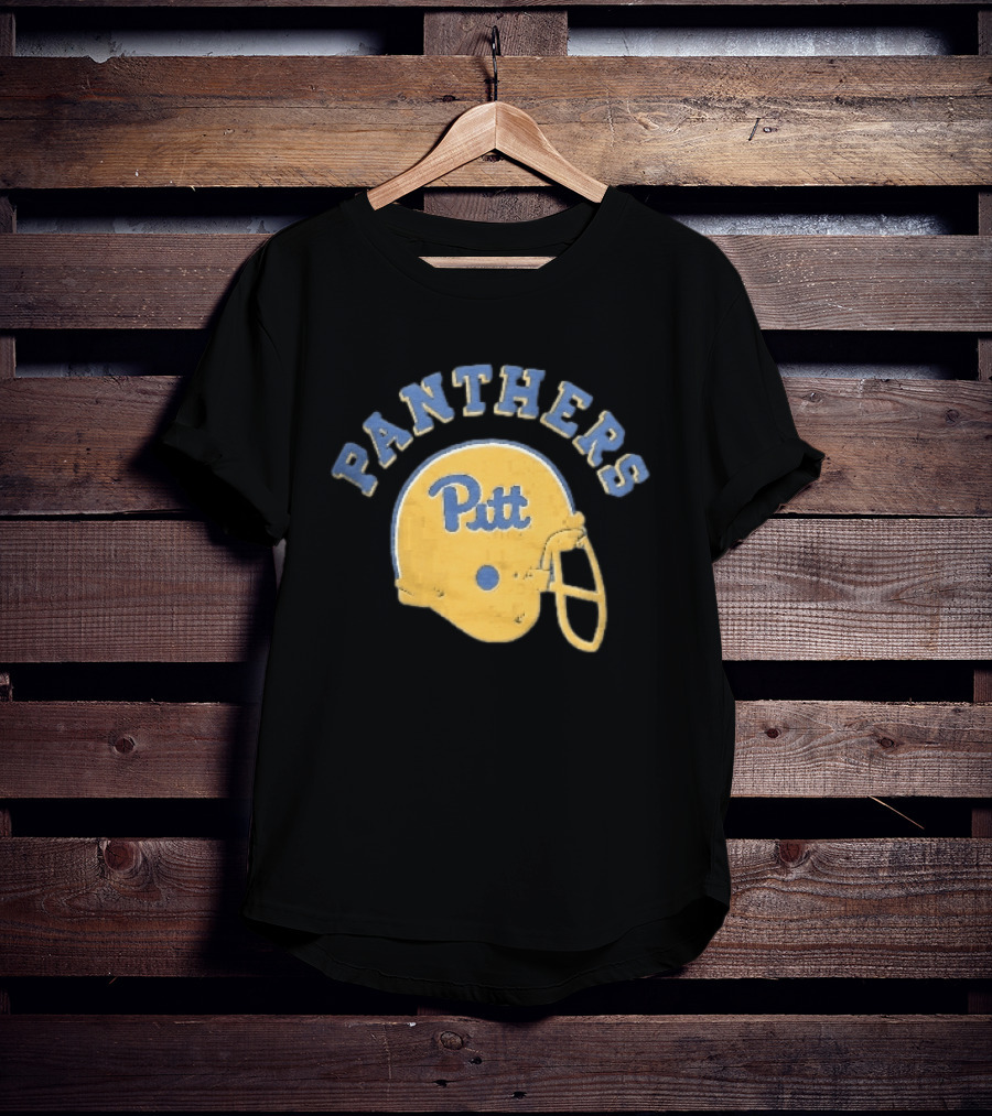 Pittsburgh Panthers NCAA Pitt Yellow Football Helmet Panthers T-Shirt