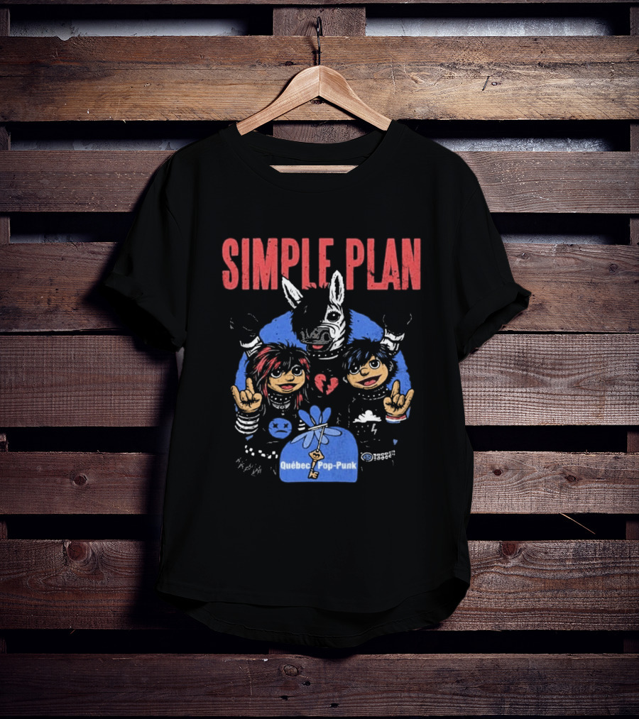 Simple Plan Quebec Pop Punk Passe Partout Mashup 2026 Black T-Shirt