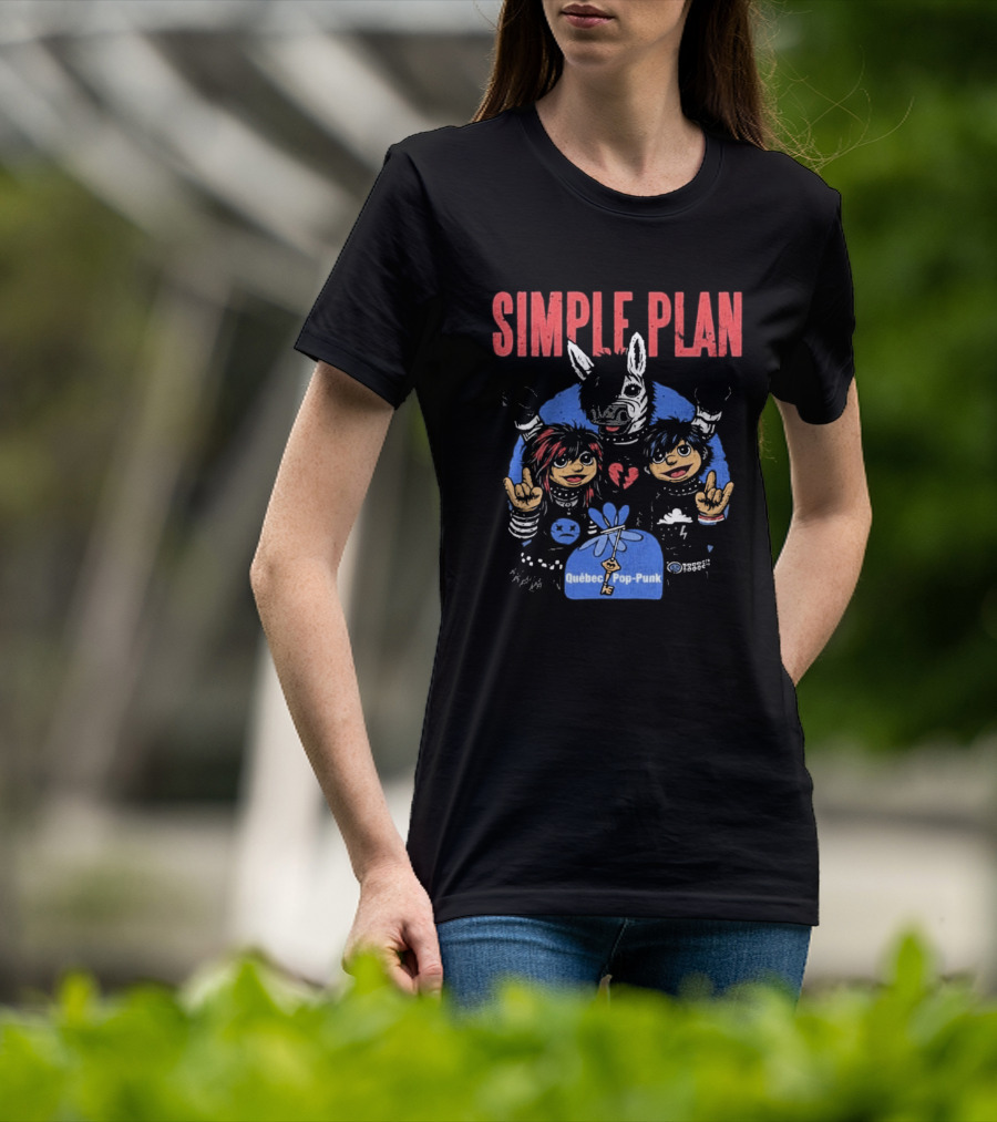 Simple Plan Quebec Pop Punk Passe Partout Mashup 2026 Black T-Shirt
