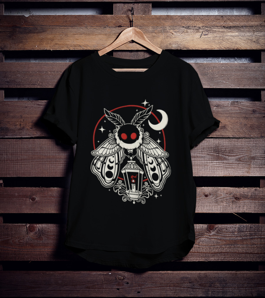 Mothman Lantern Moon Stars T-Shirt