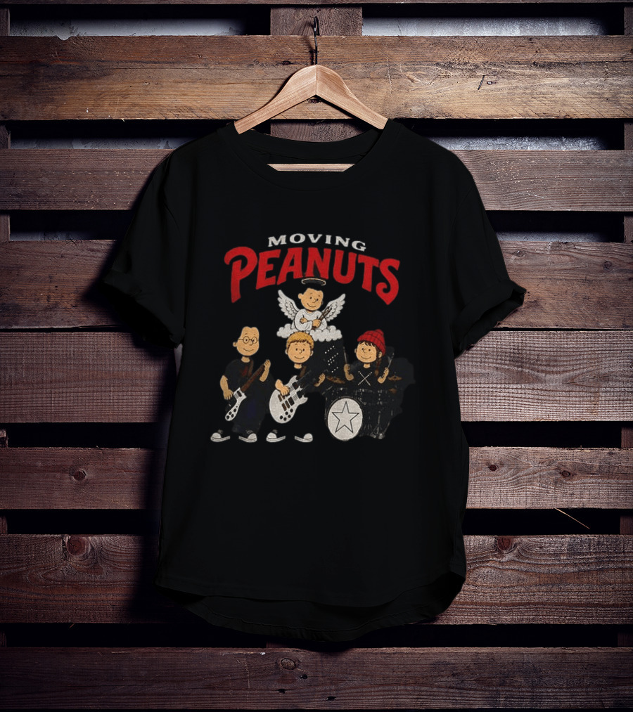Moving Peanuts Rush Progressive Rock Rushmore Band T-Shirt