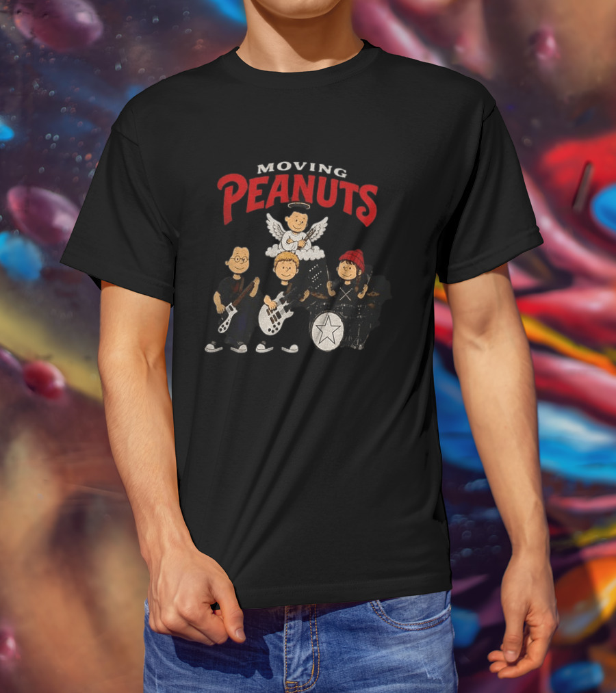Moving Peanuts Rush Progressive Rock Rushmore Band T-Shirt
