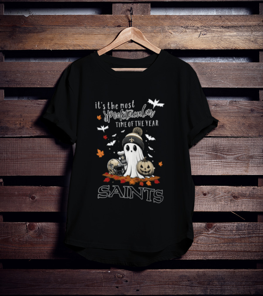 New Orleans Saints Halloween Spooktacular Ghost Helmet Pumpkin T-Shirt