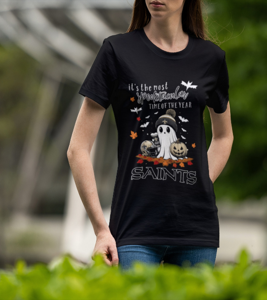 New Orleans Saints Halloween Spooktacular Ghost Helmet Pumpkin T-Shirt