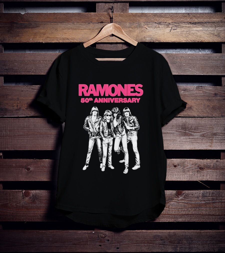 RAMONES 50th Anniversary August 30 2026 Hollywood Forever LA Black T-Shirt