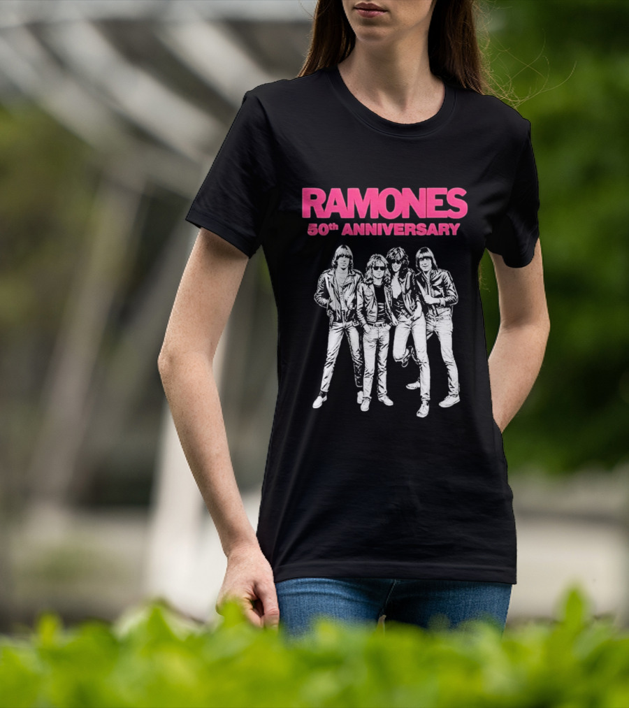 RAMONES 50th Anniversary August 30 2026 Hollywood Forever LA Black T-Shirt