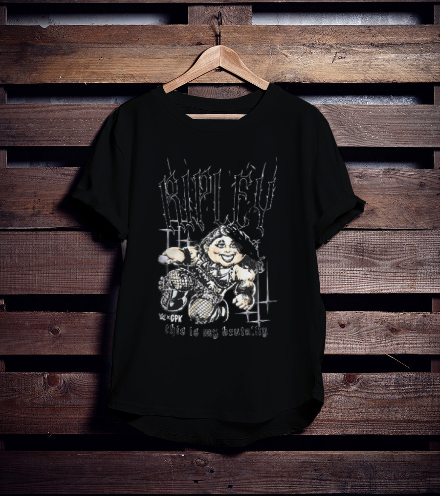 WWE GPK Ripley This Is My Brutality Female Wrestler Cartoon Caricature T-Shirt