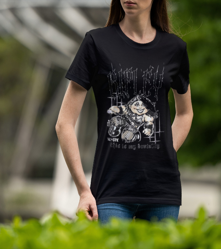 WWE GPK Ripley This Is My Brutality Female Wrestler Cartoon Caricature T-Shirt
