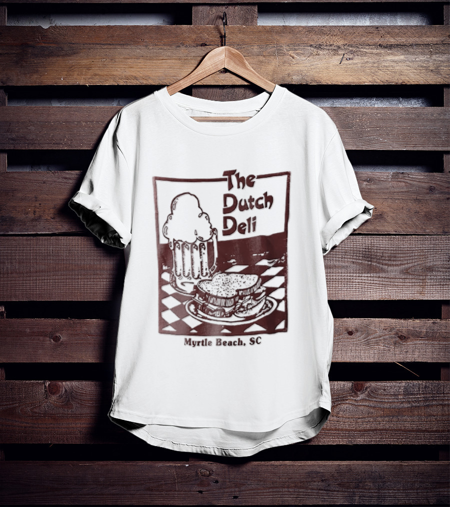 The Dutch Deli Myrtle Beach SC Beer Sandwich Checkered T-Shirt