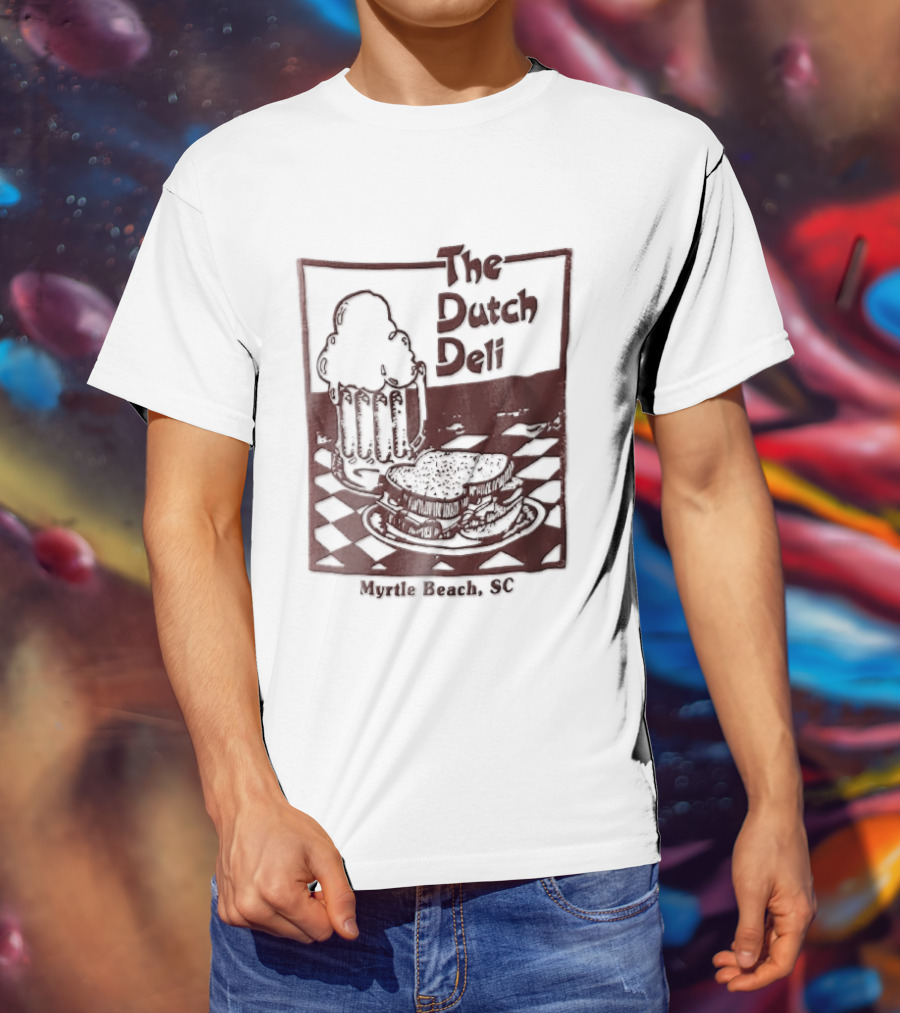The Dutch Deli Myrtle Beach SC Beer Sandwich Checkered T-Shirt