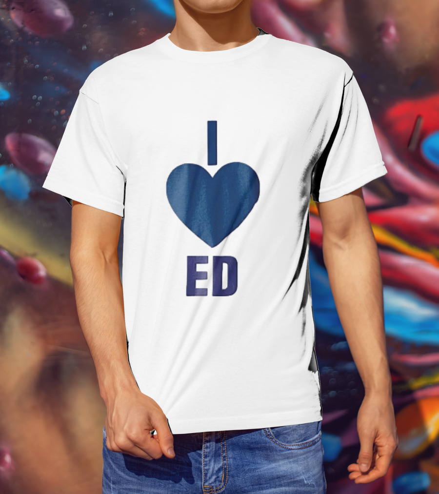 I Love ED Solid Blue T-Shirt