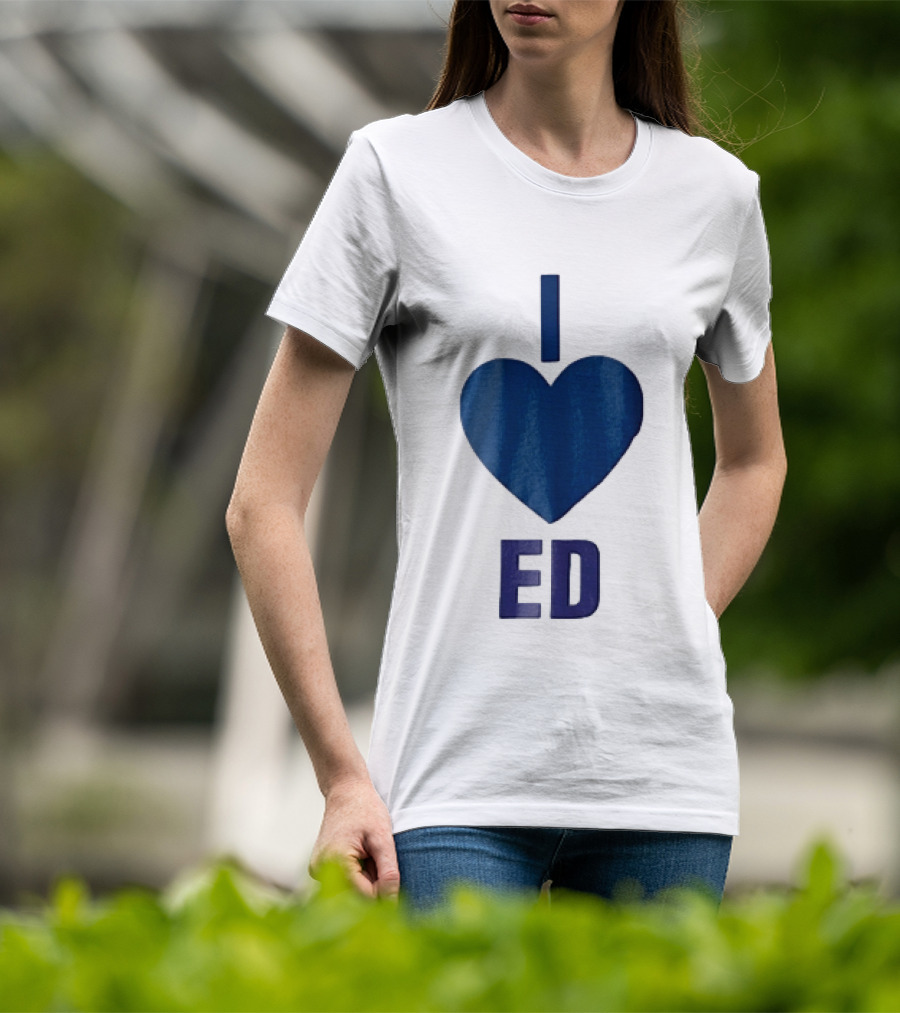 I Love ED Solid Blue T-Shirt