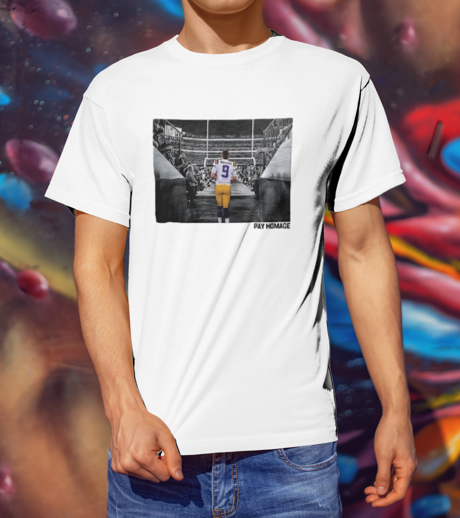 Lsu Tigers NCAA Burreaux Football Player Walking Stadium Tunnel Pay Homage T-Shirt