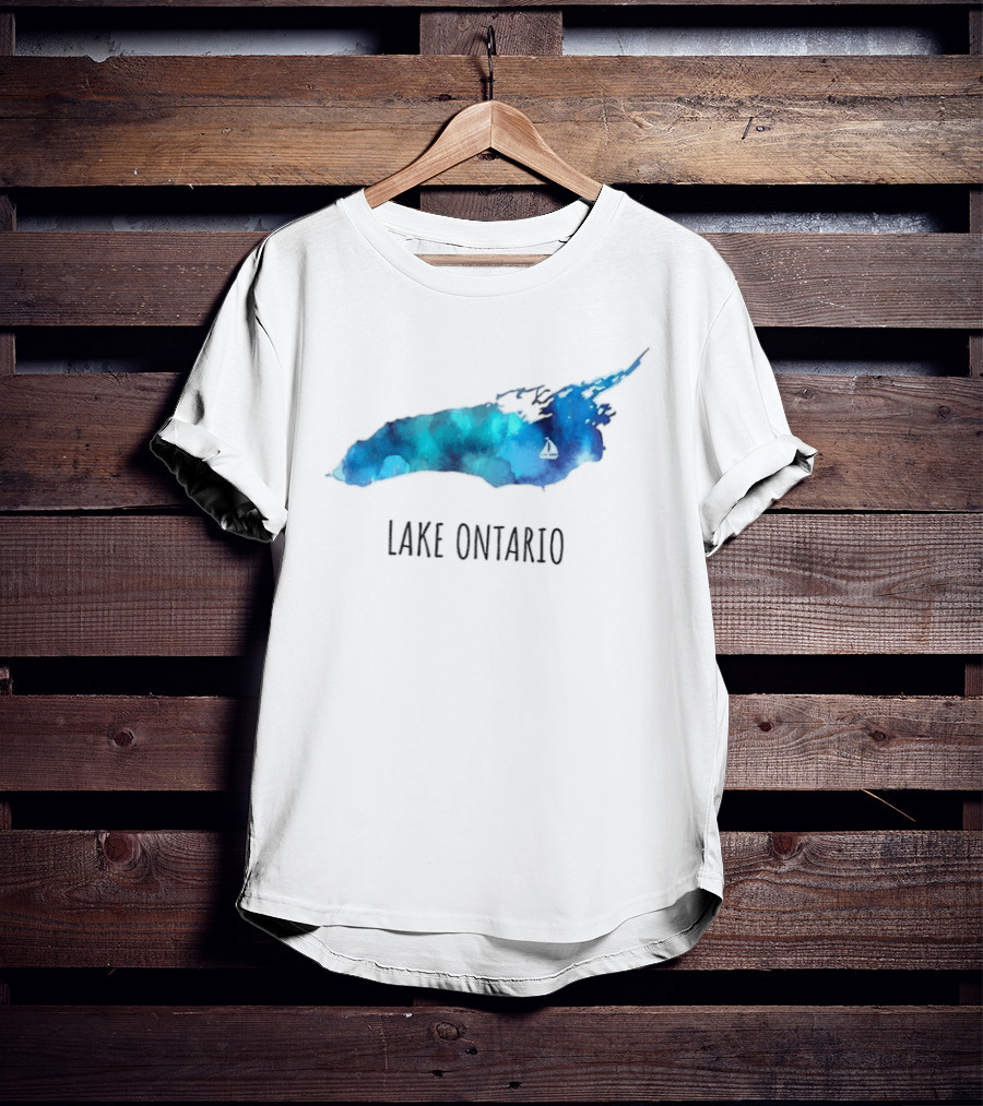 Lake Ontario Canada Map Watercolor T-Shirt